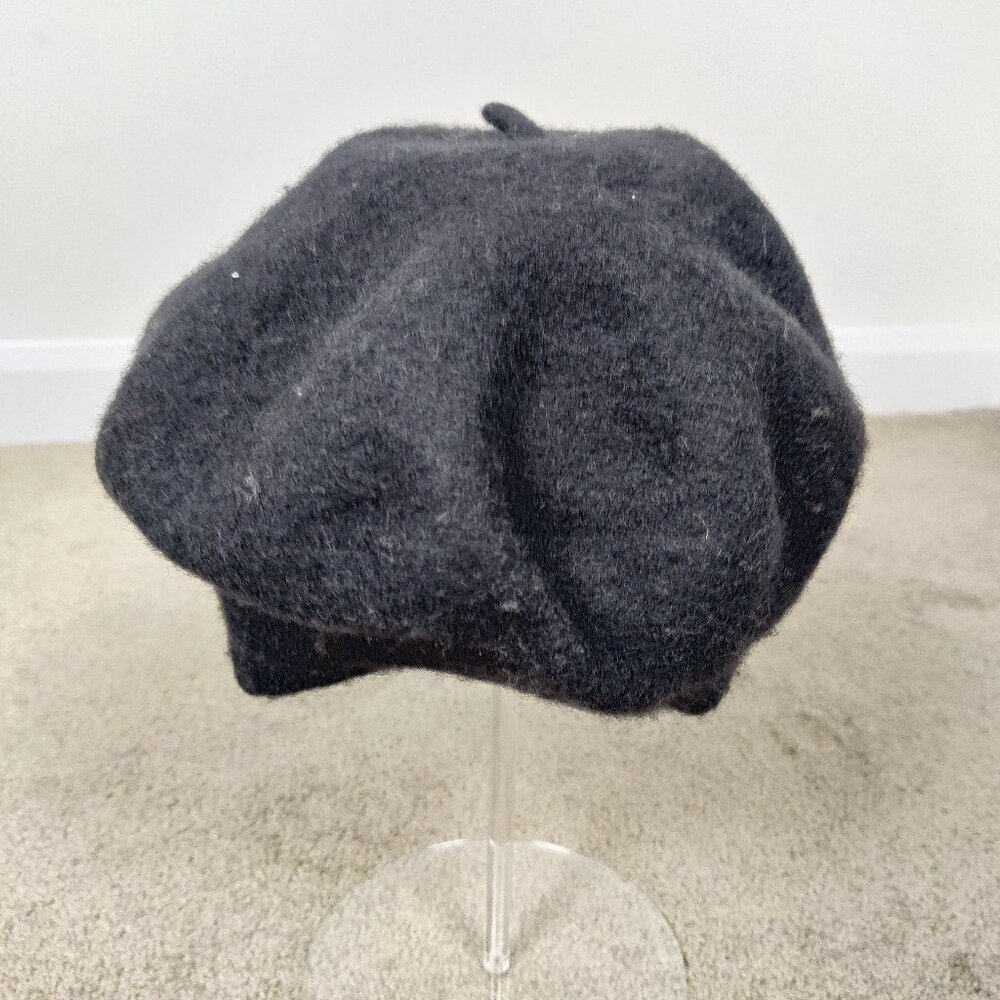 Suzy Shier Women's Beret Hat Black Wool Classic Parisian Fashion French Style